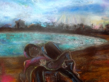 tango@ the beach
pastel on paper